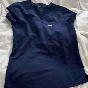 Figs Deep Blue V-Neck Scrub Top XXS